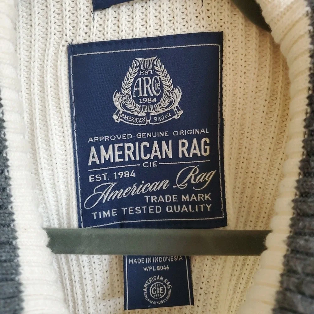 American Rag Mens Sz XXL‎ Pullover 1/4 Button Long Sleeve Oatmeal Sweater